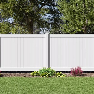 Installer une clôture en vinyle blanc pour le jardin Écrans suspendus en métal 6 ventilateurs Séparateurs de pièce traditionnels - Product Image 2