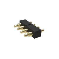 Conector QH Industrial de 4 pines, paso de 3 mm, DIP, pines redondos dorados, conector Pogo Pin de latón para placa PCB, tableta, computadora de escritorio