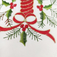 QDTEX gros rond XMAS brodé fleuri rotin napperons pour table à manger nappe noël napperons serviettes
