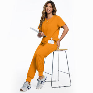 Uniforme de travail unisexe de grande taille pour médecins et infirmières, tissé, anti-rides, respirant, manches courtes - Product Image 6