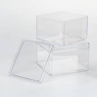 Boîte de rangement carrée en plastique PS transparent pour l'affichage des aliments, bonbons, biscuits