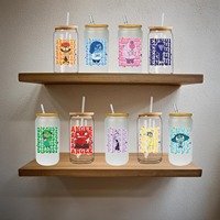 Vente en gros de gobelets autocollants UV personnalisés PET et plastisol pour mugs et gobelets lavables imperméables prêts à transférer