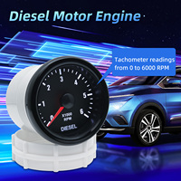 Tachometer 12V Untuk Mobil Diesel 1-20 Silinder 6000RPM 52mm Dengan Lampu Latar Putih, Pengukur RPM, Meter RPM, Gauge Mobil Kustom