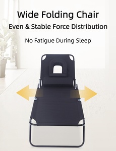 <span class=keywords><strong>Tumbona</strong></span> Reclinable <span class=keywords><strong>Plegable</strong></span> Azul de Acero Resistente con Diseño Moderno, Orificio para la Cara y Cojín de Reposacabezas para Uso Comercial en Hoteles - Product Image 5