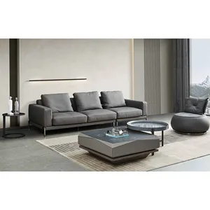 Conjunto de muebles de sala de estar de madera, conjunto de sofá ligero de látex, estilo moderno y sencillo, combinación de lujo, italiano, nórdico