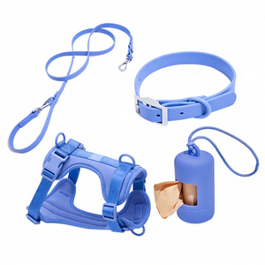 Muker 2025 Custom Logo Luxury Rivet No Pull Waterproof Adjustable Buckle Closure PVC Training Lead <b>Dog</b> Poop Bag Holder Harness - Product Image 2