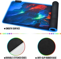 Grand tapis de souris sans fil vierge à LED RVB avec impression personnalisée tapis de bureau d'ordinateur pour cadeaux tissu OEM tapis de souris de jeu antidérapant