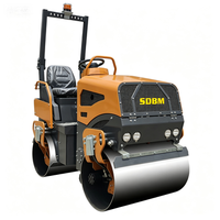 Compacteur routier à double tambour de 1,5 tonne, mini-rouleau compresseur d'asphalte, moteur Changchai, entièrement hydraulique, pompe SAUER pour travaux routiers