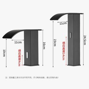 Keran Sensor baja tahan karat hitam, keran air wastafel induksi tanpa sentuhan, inti katup keramik otomatis inframerah - Product Image 4