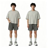 T-shirt en coton uni pour homme, style streetwear, coupe oversize à épaules tombantes, impression personnalisée de haute qualité, grammage lourd, coupe carrée