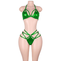 Tenues de danse exotiques scintillantes deux pièces pour femmes, ensembles de lingerie, hauts de bikini éclatants, culottes string, tenues de club et de festival – Vente directe fournisseur