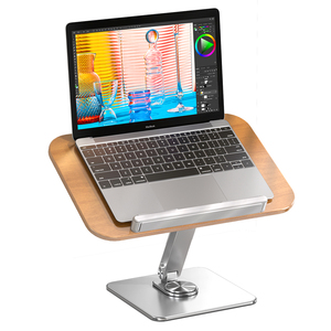 YD-10 Supporto per Laptop in Legno Naturale Massiccio, Rotazione <span class=keywords><strong>a</strong></span> 360°, Altezza Regolabile, Supporto da Scrivania per Tablet e Libri, Robusto e Stabile, Nuovo - Product Image 1