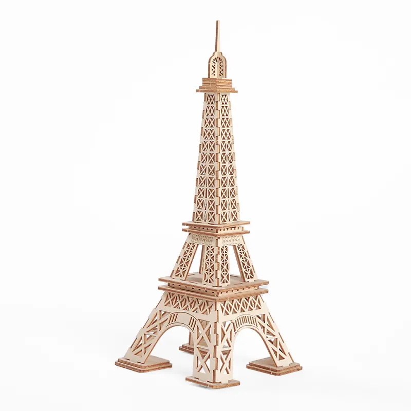 Jigsaw-Custom-Puzzle 3D-Holzpuzzle Diy-Baugruppe hölzernes Puzzle architektonisches Modell Eiffel