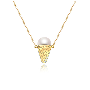 Daoshang collana gelato <span class=keywords><strong>gioielleria</strong></span> raffinata 925 gioielli in argento Sterling placcato oro 18 carati perla d'acqua dolce per donna - Product Image 2