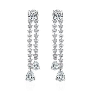 Boucles d'oreilles en diamant de laboratoire IGI 6 carats, or blanc massif 10k 14k 18k, boucles d'oreilles de haute qualité, boucles d'oreilles de soirée, bijoux de luxe - Product Image 1