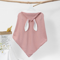 Little Kid Cotton Muslin Bunny Hooded Baby Towel Neutral Baby Boy Girl Shower Gift Hooded Towelling Poncho