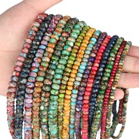 Perles d'abaque en pierre impériale naturelle, perles à facettes pour bracelets et colliers, accessoires de bijoux DIY, vente en gros