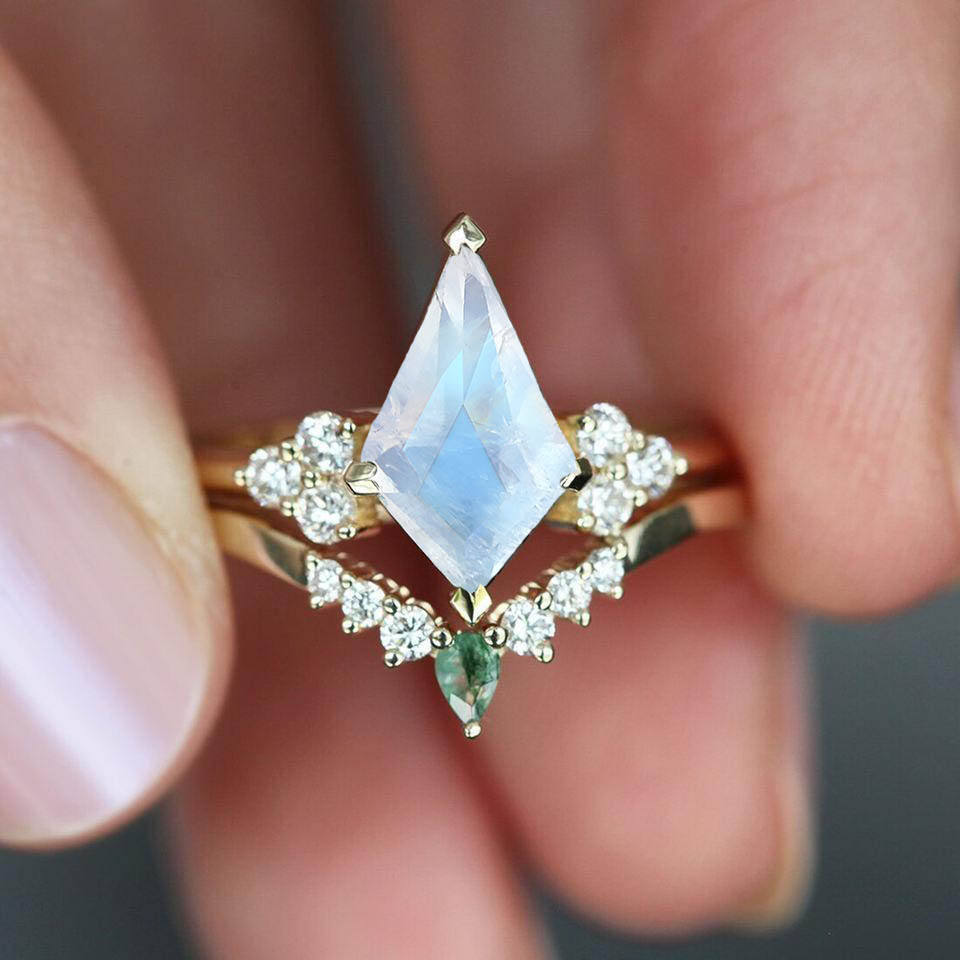 Natural  Moonstone-Rose gold