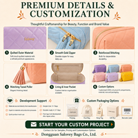 Pochette cosmétique matelassée en cuir PU, sac de maquillage personnalisé avec logo, organiseur de beauté de voyage, OEM ODM