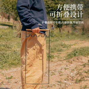 Soporte plegable de metal para bolsas de basura con mango de madera para acampar y uso al aire libre, soporte de almacenamiento plegable - Product Image 3