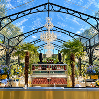 Tente de mariage extérieure transparente avec toit en verre pour événements de mariage et banquets en plein air