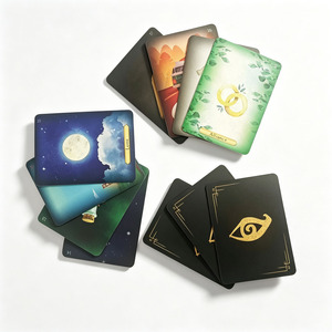 Jeu de cartes Oracle personnalisées en français, cartes de divination célestes étoiles et lune, impression dorée, cadeau spirituel, vente en gros - Product Image 1