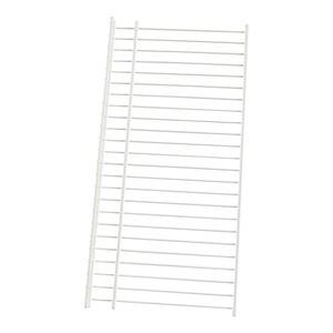 White Metal Grid <b>Shelf</b> 48 Inches <b>Wall</b> <b>Mounted</b> Wardrobe Storage Organizer Durable Rectangle Clothing Rack - Product Image 2