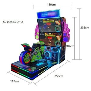 Machine de jeu vidéo d'intérieur à double écran de 50 pouces pour adultes, simulateur de moto dynamique FF, compétition de vitesse à monnayeur connectée - Product Image 3
