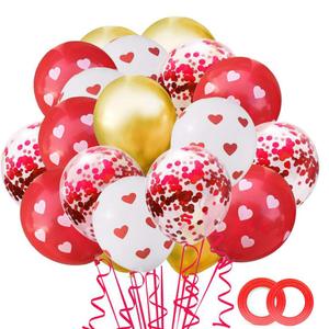 Palloncini con Coriandoli <span class=keywords><strong>a</strong></span> Forma di Cuore, 42 Pezzi, 12 Pollici, Rosso Bianco e Oro, per San Valentino, Festa della Mamma, Matrimonio, Fidanzamento - Product Image 1
