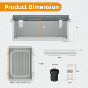 Menteşeli plastik kutu su geçirmez bağlantı kutusu IP67 elektrik muhafaza elektronik yönlendirici kesici için su geçirmez plastik kutular - Product Image 5