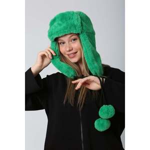 Gorro de Felpa Beige para Mujer, con Orejeras de Peluche y Pompón, para Ciclismo, Esquí, Deportes al Aire Libre, Pesca, Invierno, Casual/Fiesta - Product Image 1