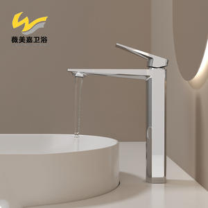 Grifo Mezclador Monomando de Lujo Totalmente en Cobre, Accesorios de Baño, Exportación Transfronteriza, Grifos de Lavabo Elevados para Encimera, Agua Fría y Caliente, Cerámica - Product Image 2