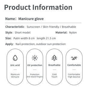 قفاز GOLOVEJOY لفن الأظافر مضاد بالأشعة فوق البنفسجية رقيق وخفيف واقي من الشمس قفازات حماية الأظافر جل مانيكير قفاز بالأشعة فوق البنفسجية - Product Image 4