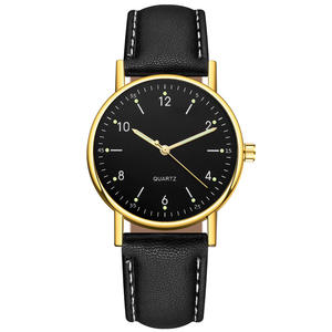 Montre simple lumineuse pour femmes vente directe d'usine montre à quartz élégante avec bracelet en cuir montre-bracelet unisexe - Product Image 2