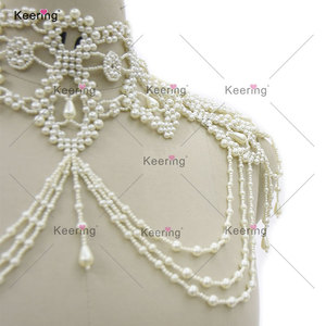 Keying WDP-401 mariage perlé vente en gros mode <span class=keywords><strong>Baroque</strong></span> perle collier décoration <span class=keywords><strong>Applique</strong></span> - Product Image 2
