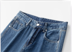 Jeans de Mezclilla de Algodón para Hombre, Corte Bootcut, Cintura Media, Transpirables, de Secado Rápido, Ligeros, Vintage, Cintura Elástica, Lavado Personalizado, OEM, Nuevos - Product Image 3