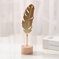 Ornements en fer de haute qualité, luxueux et créatifs, en forme de feuille de Ginkgo, décoration de cabinet à vin, décoration de la maison, ornement en forme de feuille de Ginkgo