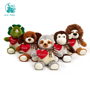 Regalos de animales de peluche suaves para el Día de la madre feliz algodón PP relleno de corazón rojo para celebraciones de cumpleaños - Product Image 5
