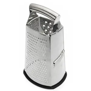 Professional Box Grater, 100% Stainless Steel with 4 Sides, Best for Parmesan Cheese, Vegetables, Ginger, XL Size