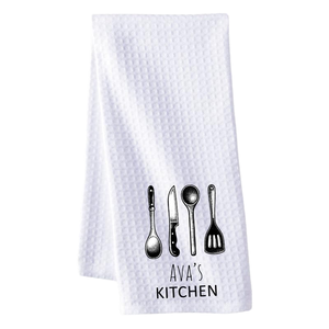 Essuie-tout en coton et lin 100 % biologique, emballage en bande, facilement absorbant, tricoté, imprimé floral, recyclable, réutilisable, jetable pour la cuisine - Product Image 1