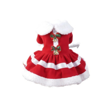 Robe de Noël pour chien, vêtements pour animaux de compagnie, décorations clochettes, costume de fête pour petit chien, polaire rouge, chaud, pour chiot, hiver, clochettes, tailles S M L XL