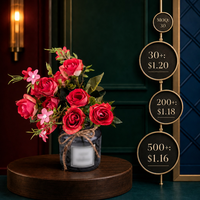 Rose artificielle à 5 pétales en soie, fleur de mariage réaliste aux couleurs d'automne, décoration pour la maison, l'hôtel, les événements et les fêtes