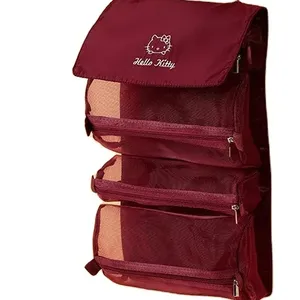 Taşınabilir büyük kapasiteli duvara monte bayanlar kozmetik çantası 4-in-1 taşınabilir katlanır seyahat makyaj çantası naylon kozmetik düzenleyici