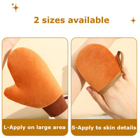 Gants de bronzage double face pour autobronzant Lotion Logo personnalisé Gant exfoliant lavable et gant de bronzage pour le visage Brosses de bain Éponges