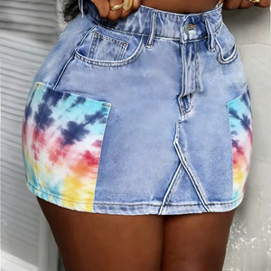 Minigonna Estiva Sexy Slim <span class=keywords><strong>con</strong></span> Micro Cintura e Volant, Pantaloncini in Denim a Vita Alta <span class=keywords><strong>con</strong></span> Grandi Tasche, Gonna in Jeans alla Moda per <span class=keywords><strong>Donna</strong></span> - Product Image 4