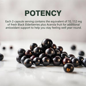 แคปซูลเอลเดอร์เบอร์รี่สีดำพร้อมอาหารเสริมสมุนไพรสนับสนุนสารต้านอนุมูลอิสระ - Product Image 4