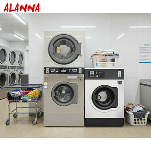 ALANNA Laundromat Washing Machines Commercial Coin/Token Operated <strong>Laundry</strong> Washing Machine Stack Washer and Dryer for Hotel - Product Image 1