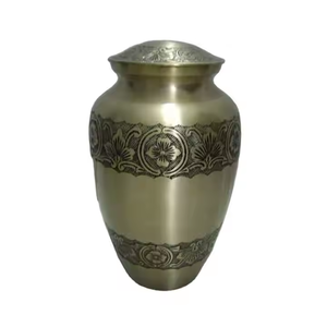 Modern American Style Brass Cremation Urn for Adults Memorial <b>Ashes</b> <b>Keepsake</b> with Unique Funeral Services Design - Product Image 1