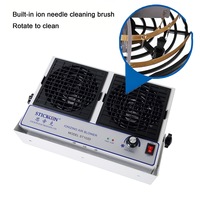 Neuer Desktop-Doppelkopf-DC-Ionisierungsventilator, Antistatischer Gebläseventilator zur Statikneutralisierung für die Elektronikindustrie, 7500V ST102D
