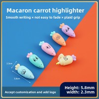 Mini surligneurs obliques Cx en forme de carotte, couleur macaron, 6 couleurs, expressions de dessins animés, ensemble de stylos créatifs, sac promotionnel